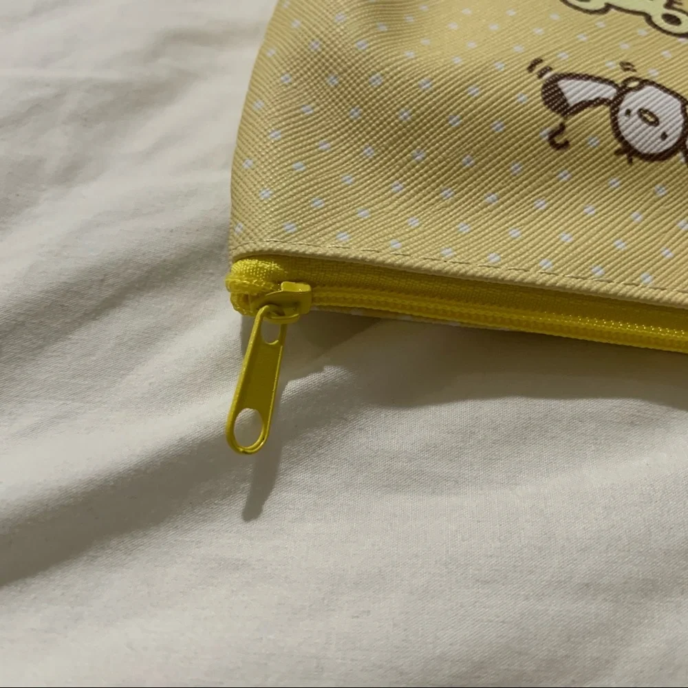 Pompompurin Yellow Pencil Bag with White Polka Dots
